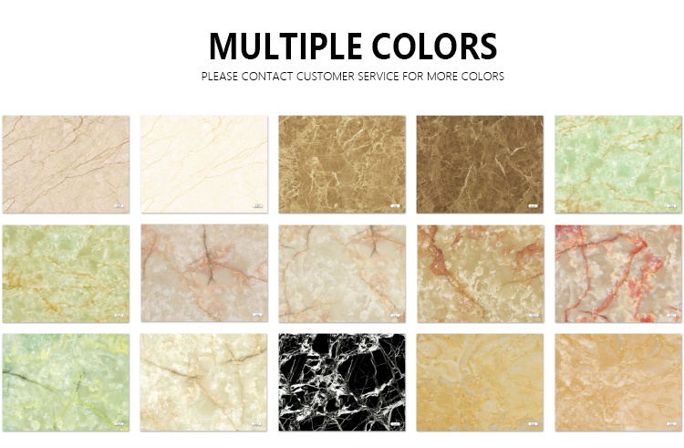 Popular Good High Glossy 3D Printing Marble Sheet UV Coating PVC Marble