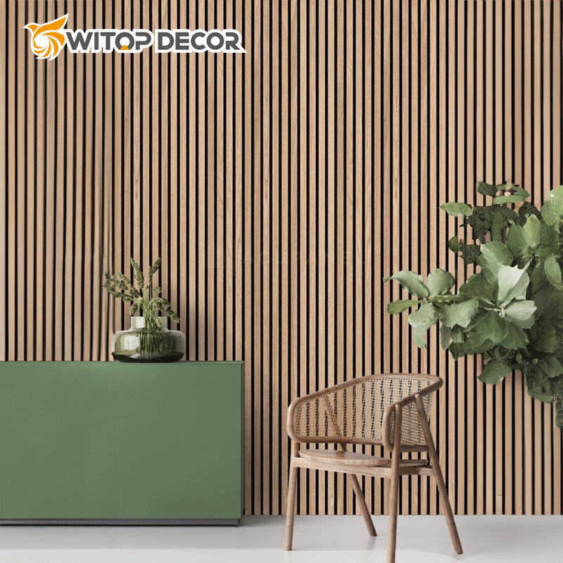 Pet MDF Wood Slat Acupanels Walnut Acustic Wall Panel Slat Acoustic Panel