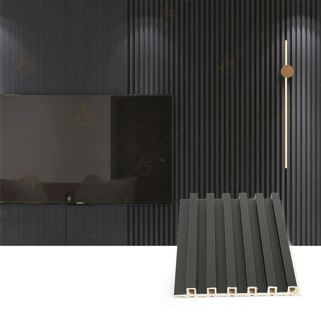 China Factory Direct Vivid Dark Brown Wood Grain Indoor Decorative WPC Wall Panel for Bedroom/Office/Meeting Room