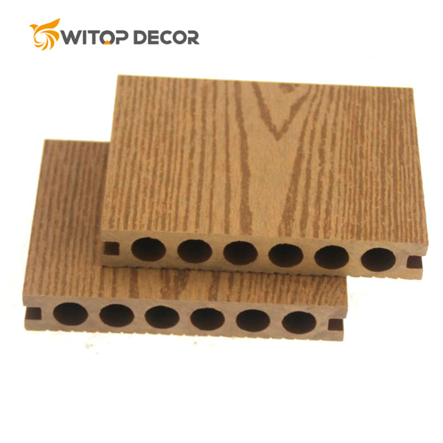 China Factory Eco-Friendly Hollow 3D Online Embossing Backyard WPC Flooring Decking Board