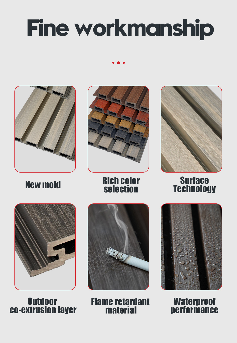 Building Material WPC Decorative Wall Cladding