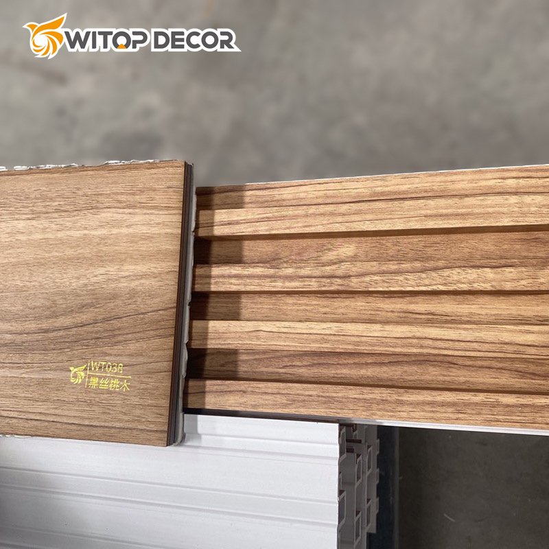 New Design Wood Grain Surface Teak Color Size WPC Wall Panels