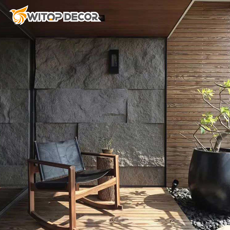 Heat Insulation Fireproof PU Stone Panel for Villa Decoration