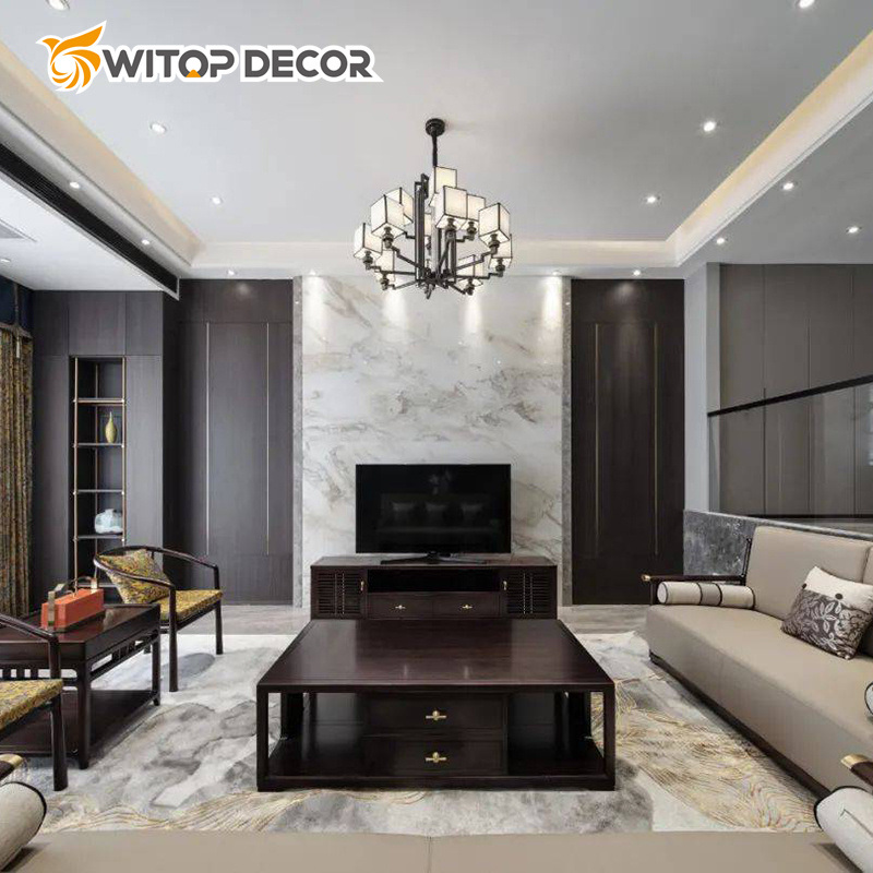 Waterproof Fireproof WPC Bamboo Charcoal Co Extruded Board Marble Metal Mirror Film Wood Veneer Charcoal Panel