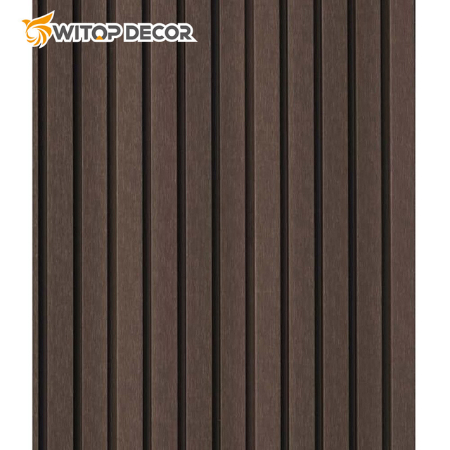 Exterior Decorative Wall Cladding Panel Eco Wood Classic Wooden Pattern Plastic WPC Wall Panel