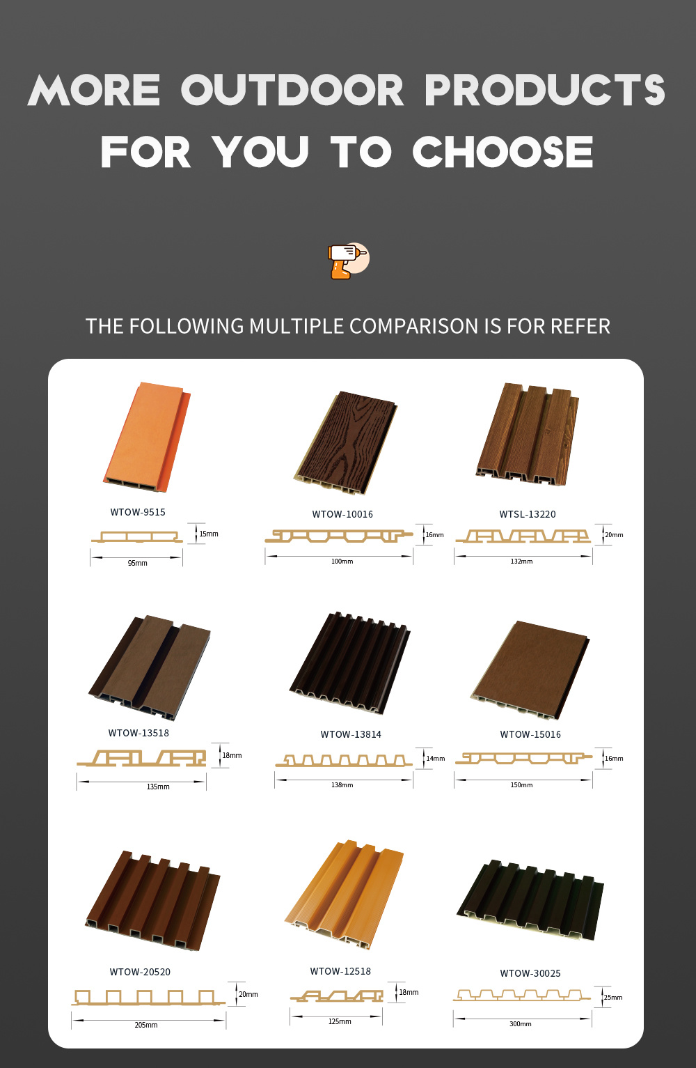 Modern Style Decorative Panels WPC Composite Wood Plastic Exterior WPC Wall Cladding