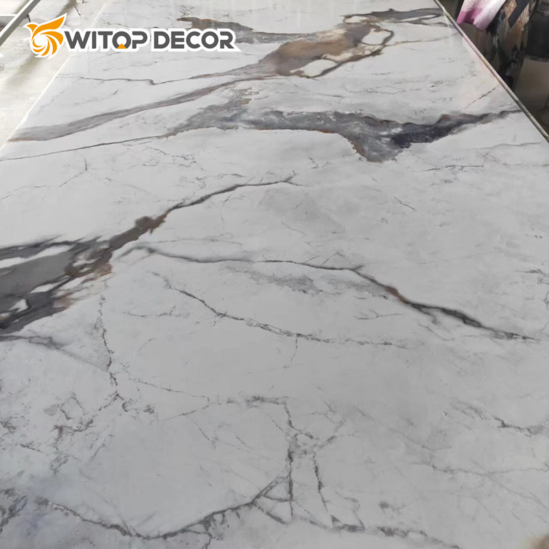 Wall Decoration Marble Wall Panel PVC UV Sheet 3mmx1220X2800mm