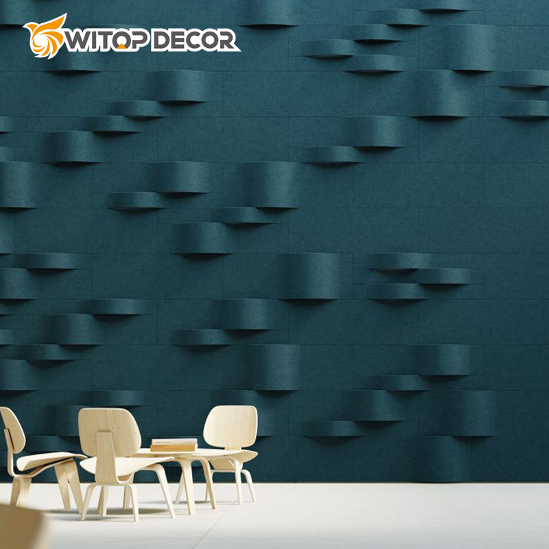 Black MDF Wall Panel Polyester Acoustic Panel Wooden Slat Wall Panel