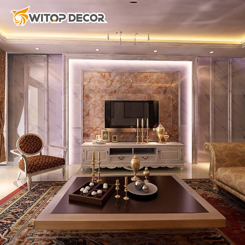 Manufacturer 1220X2440mm High Glossy PVC Marble Sheet for Interior Wall Panel