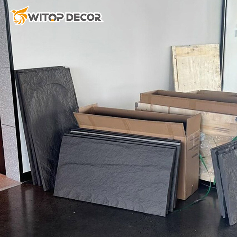 Premium Quality PU Wall Panel Veneer Gold Stone Slate Stone Veneer Sheet at Affordable Price