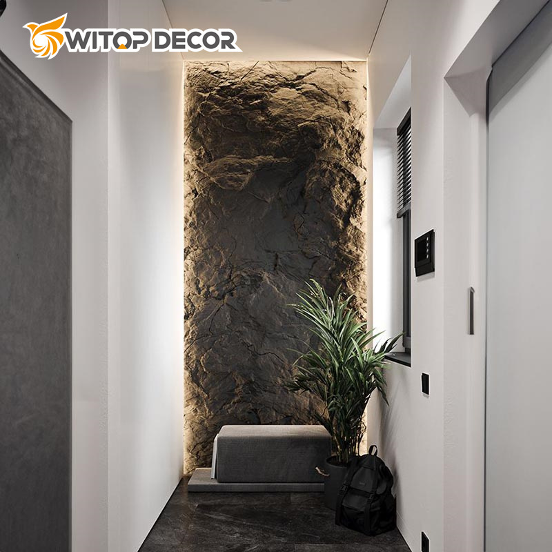 Factory Direct Selling Outdoor Stone PU Decorative 3D Artificial Wall Panels PU Square