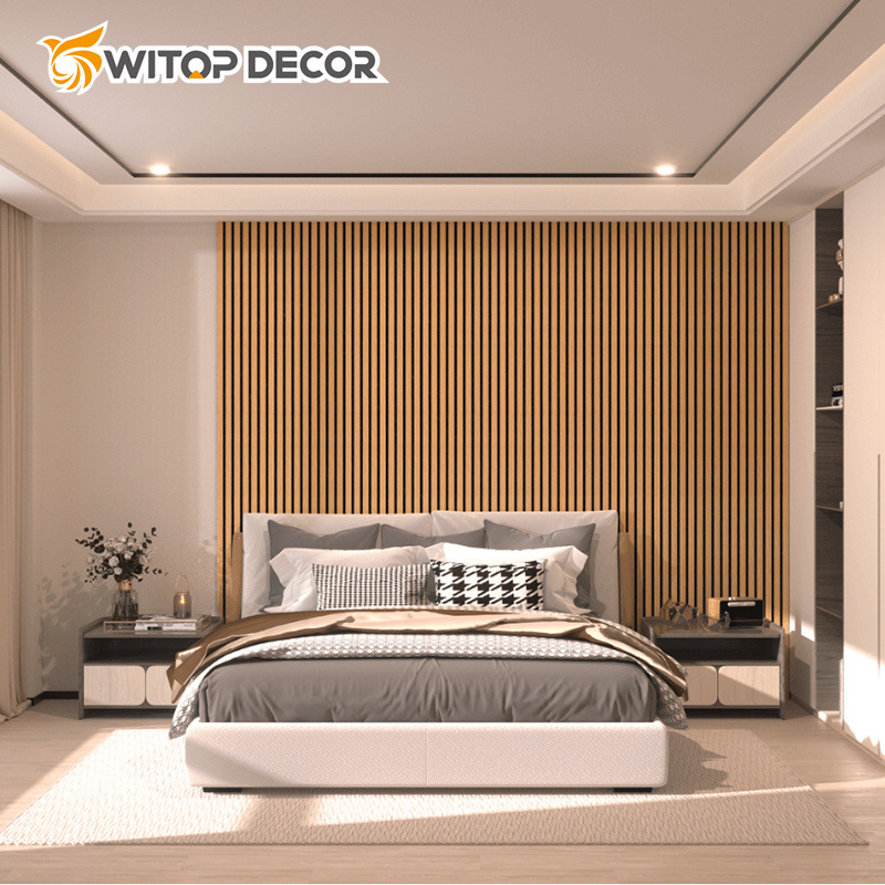 High Density Basic Acoustic Panels Slat Wood Wall Panels for Interior Wall Decor