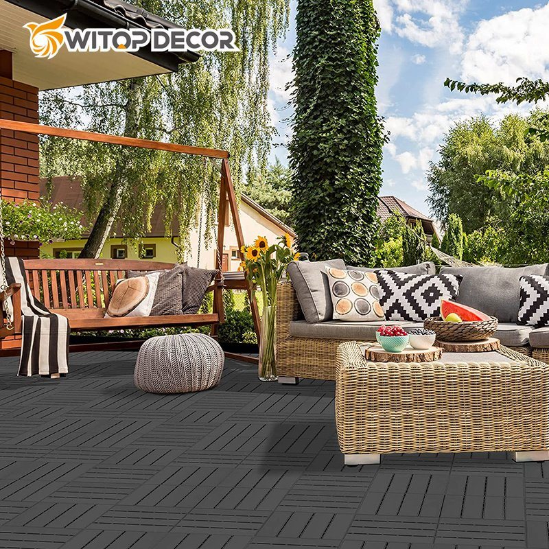 Hollow Balcony Anti-Slip Wood Plastic Composite WPC Co-Extrusion Decking