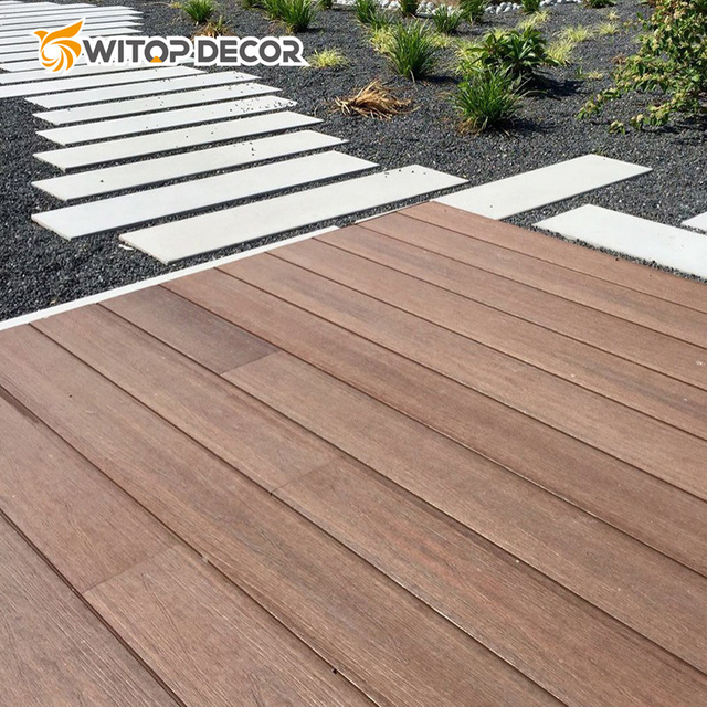 Co-Extrusion 25mm Thickness Solid Wood Decking Outdoor Hardwood Decking