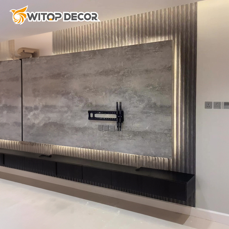 Earthy Tones High Gloss Finish Coextrusion Technics UV Marble Sheet with Free Samples