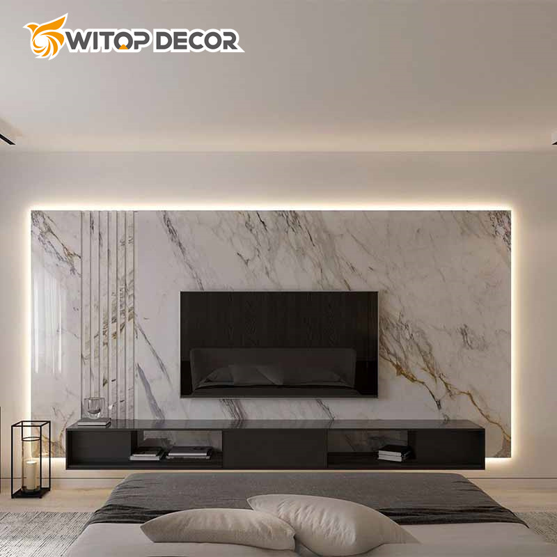Interior Decorative High Glossy PVC UV Marble Sheet Easy to Install PVC Marble Board