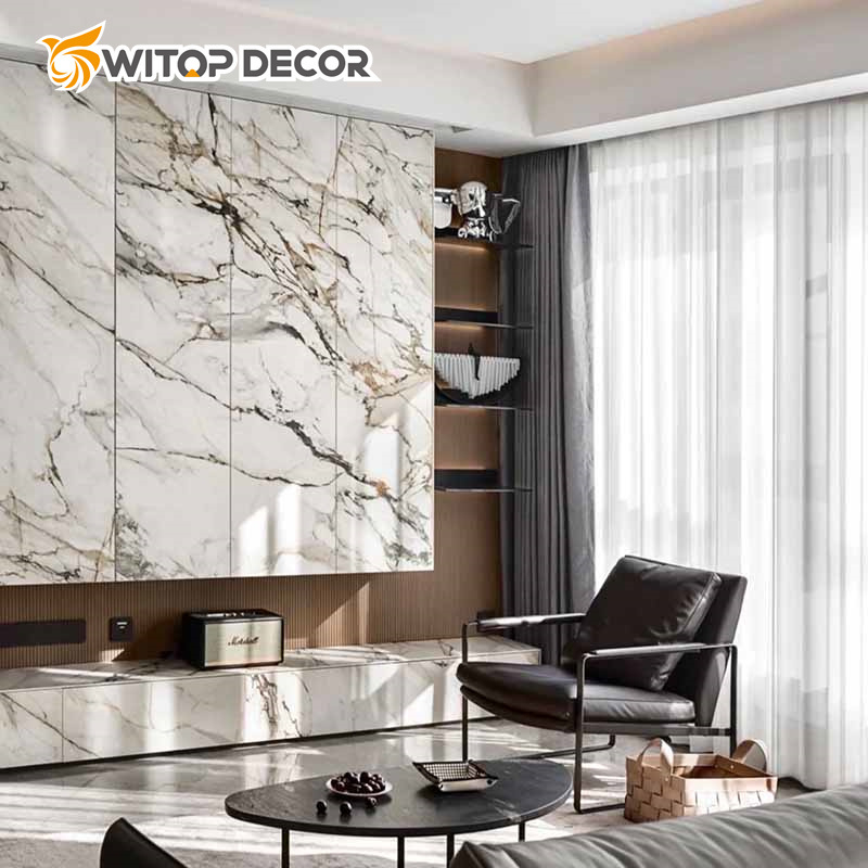 Interior Decorative PVC Cladding Boards for TV Board 3D PVC UV Marble Sheet Board