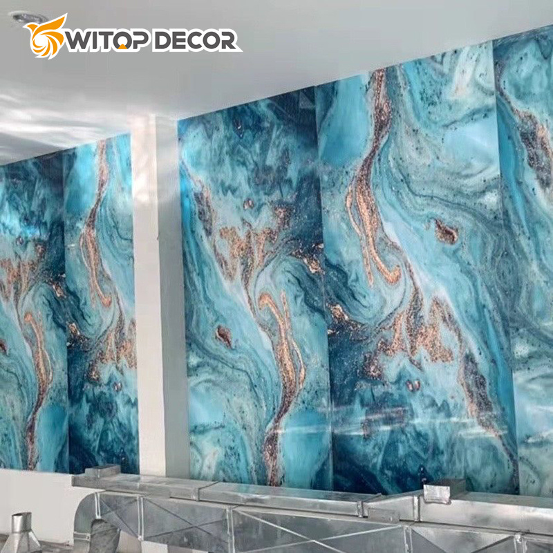 1220*2440mm 3mm 3D Printing PVC Wall Panel Decorative UV Marble Sheet
