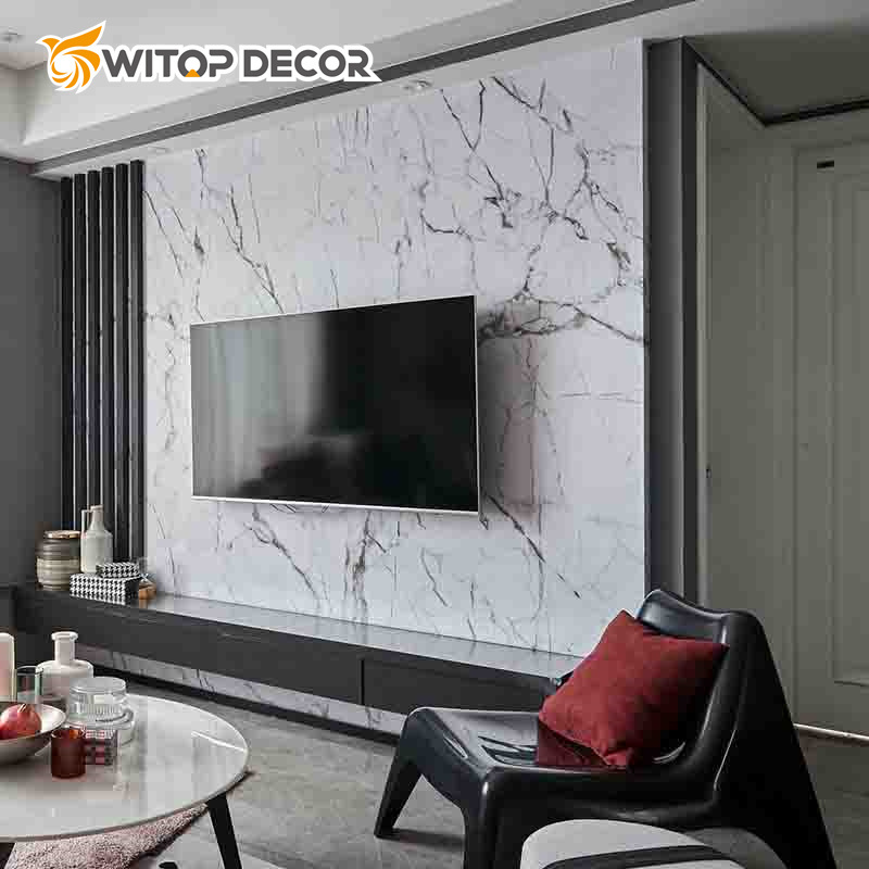 Hot Products Glossy PVC Marble Sheet UV Plastic Faux Stone Decorative Wall Board
