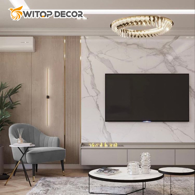 3mm High Glossy UV Plastic Marble PVC Sheet for Wall