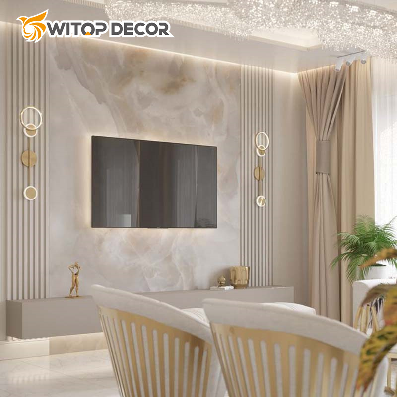Replacement 3mm Hot Transfer PVC Fiber Cement Board Wall UV Marble Sheet Panel