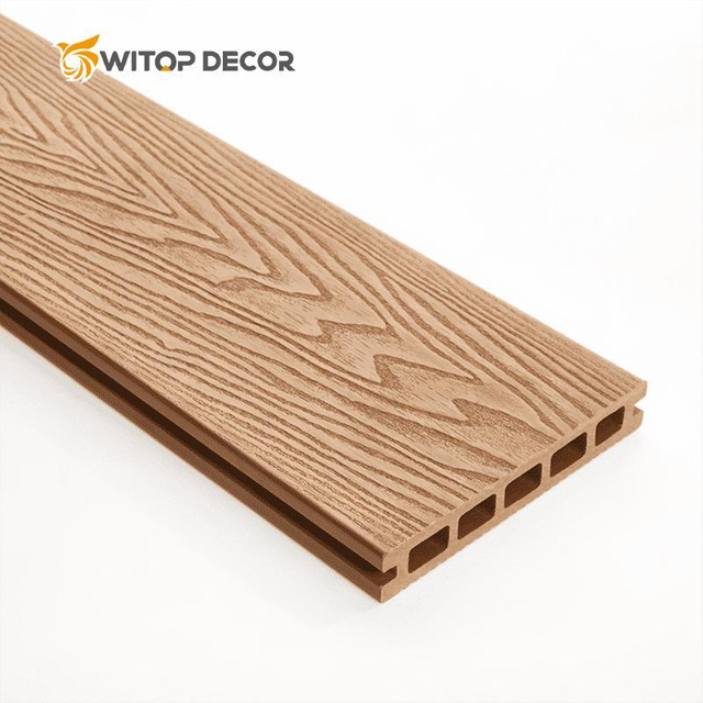 Engineered Wood Flooring Grey Wood Grain WPC Terrace Deck