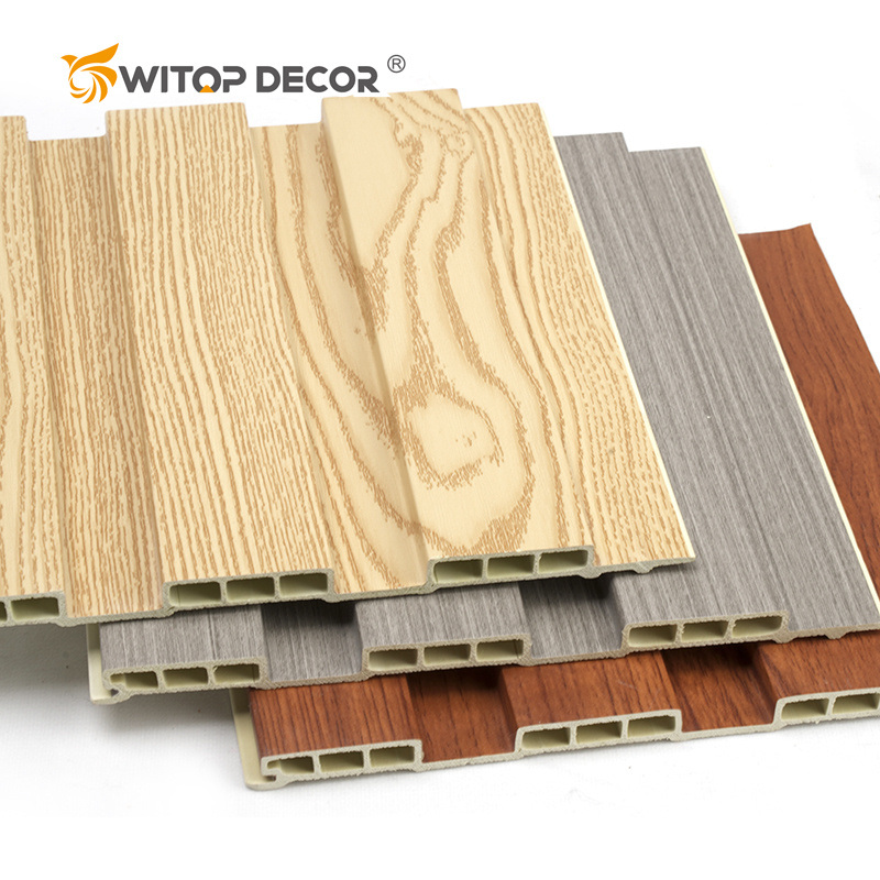 Wood Laminated Interior Wall Decoration Fluted Panel WPC