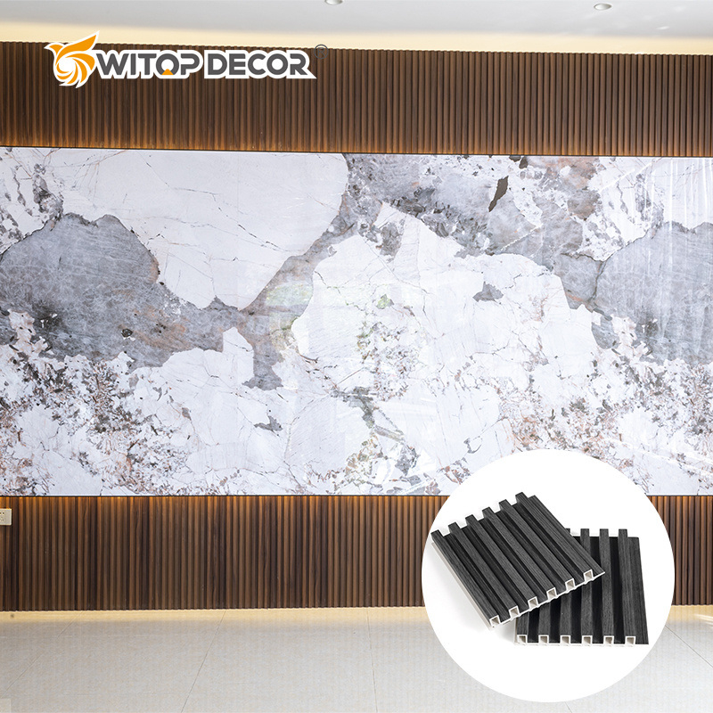 Indoor Wood Grain PVC WPC Interior Wall Flat Panels Designs