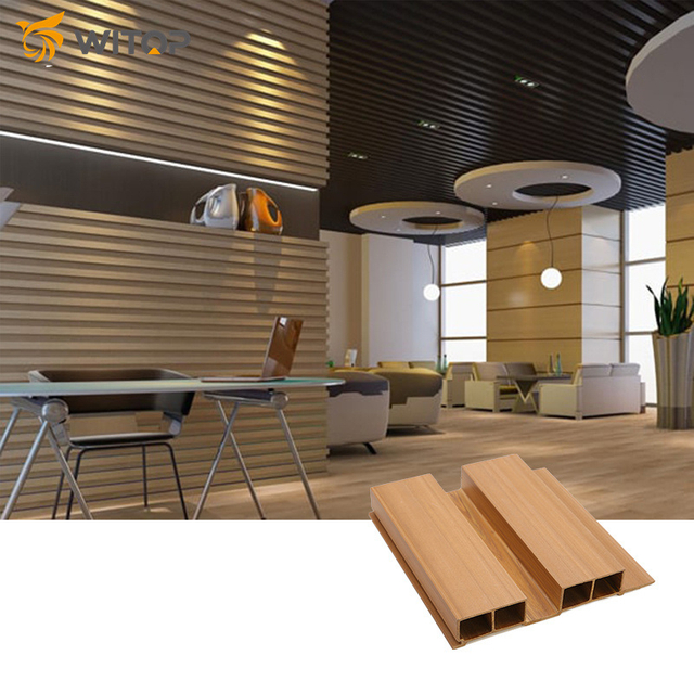 China Supplier Factory Sale Fast Install Wood Grain Laminated Decorative Indoor WPC Wall Panel