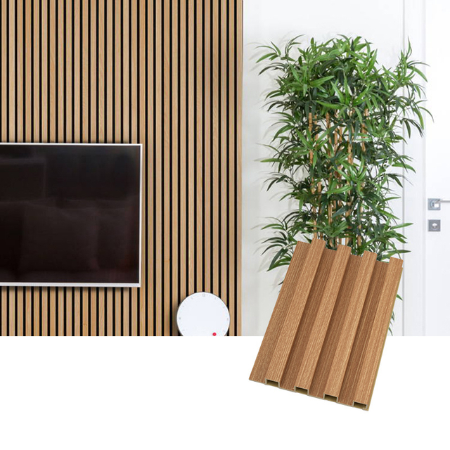 China Wholesale Vivid Dark Brown Wood Grain Indoor Decorative WPC Wall Panel for Bedroom/Office/Meeting Room