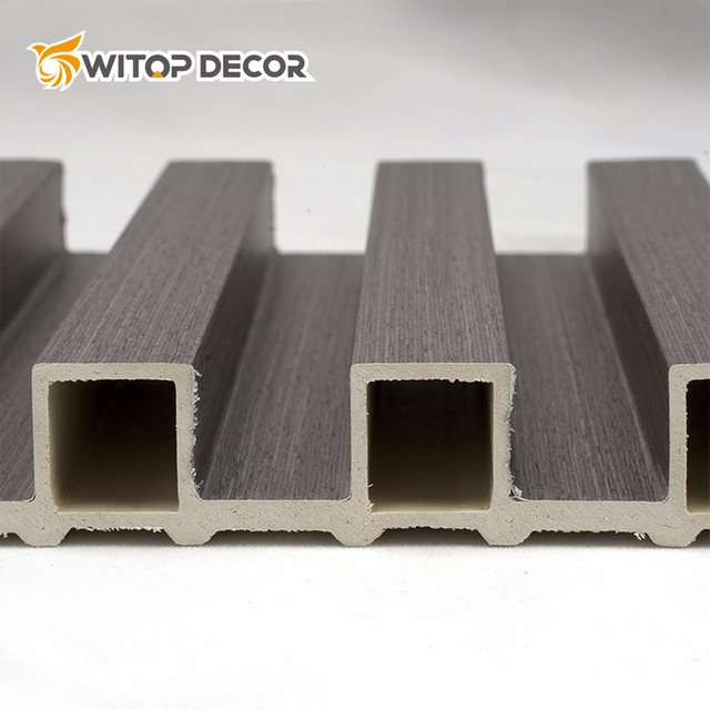 Factory Manufactured Indoor Decoration European Style Fire Rated WPC Wave Flute Wave Wall Panel