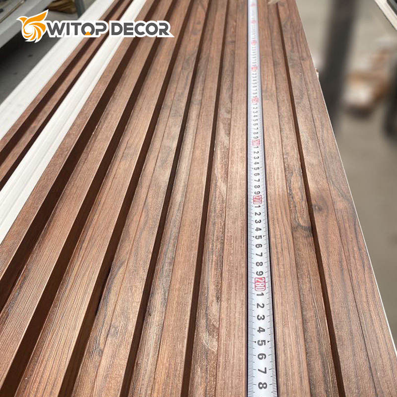 Hollow Design Indoor Laminated Slat Fluted WPC Wall Panel