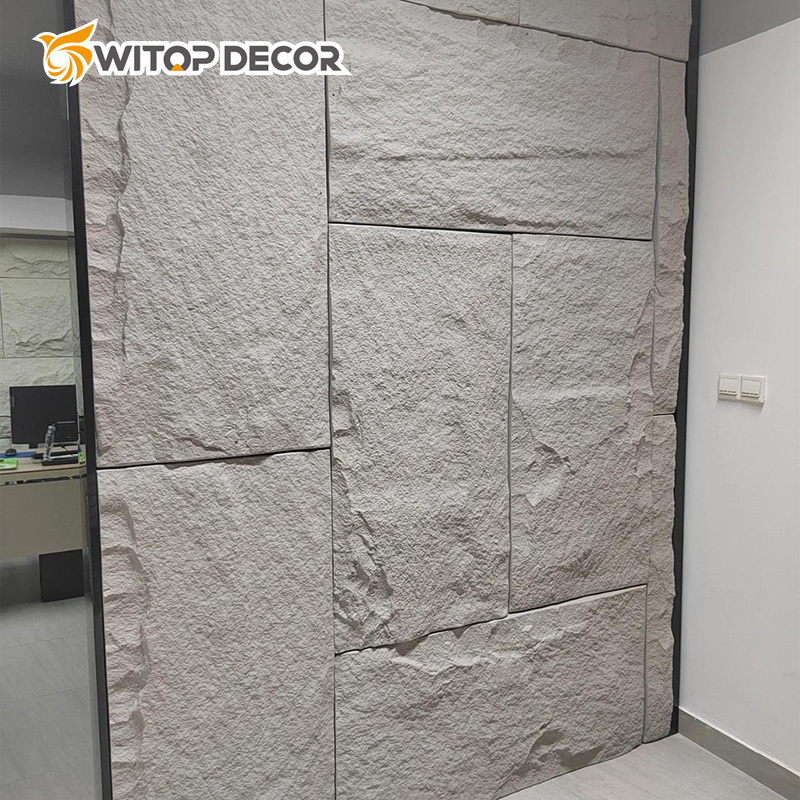 Spilt Grey Stone Polyurethane Stone Panel on Sale