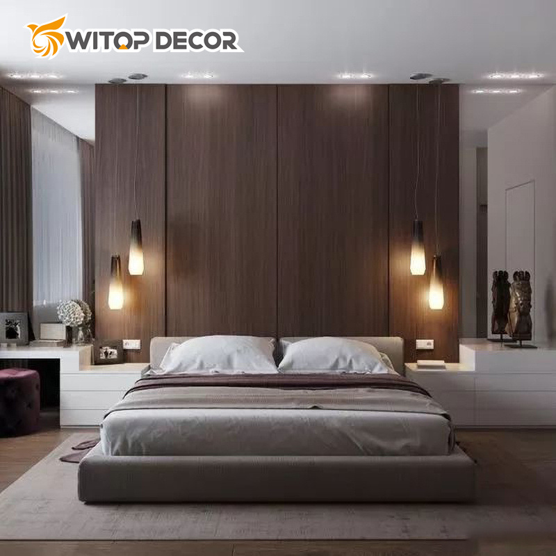 Waterproof Fireproof WPC PVC Felxible Wall Panel Bamboo Charcol Wood Veneer Seamless Wall Board