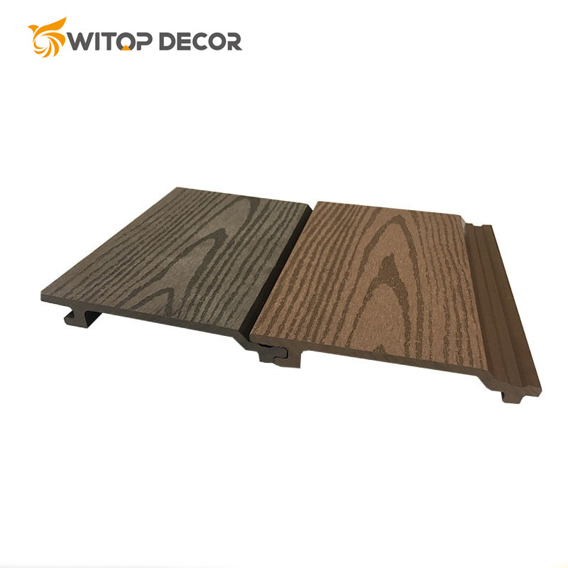 Outdoor Wall Panels Brushed Pattern 195*25mm Large Size Great Wall Board Coextruded Wall Panel