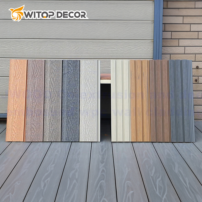 Hot Sale Outdoor WPC Wall Decorating Wood Grain Surface Waterproof Maintenance-Free Wall Panel