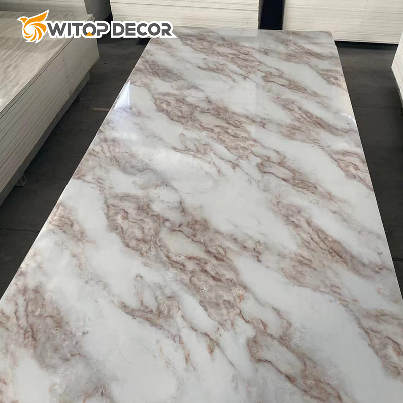 Chinese Manufacturer 1220X2440mm/2900mm* 3mm PVC Marble Sheet UV Coating Wall Panel Sheet