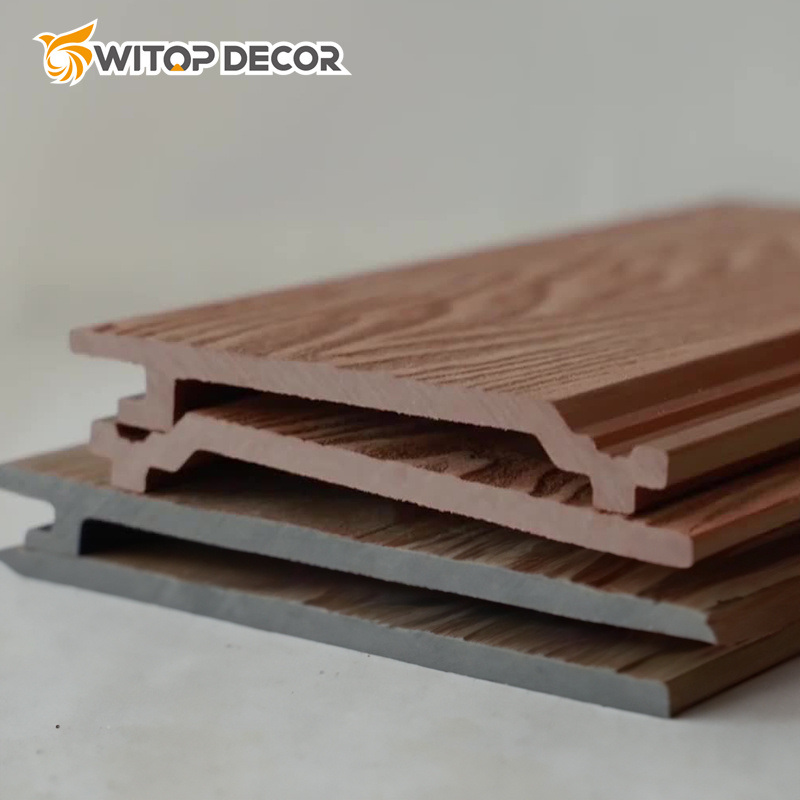 3D Wooden Composite WPC Wall Cladding Outdoor Plastic WPC Wall Panel Decoration
