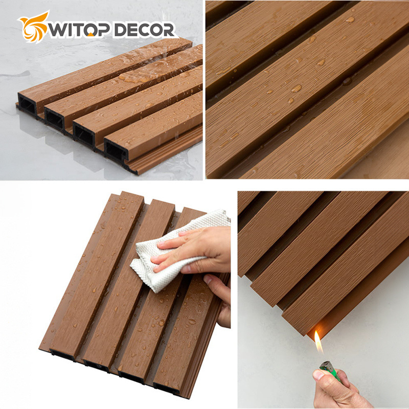 High Quality Bevel Eco Wood Luxury Back TV Natural 4X8 Clad Wall Paneling WPC Wall Panel Cladding