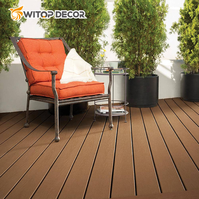 Solid Co-Extrusion Composite Decking Boards WPC Exterior Deck