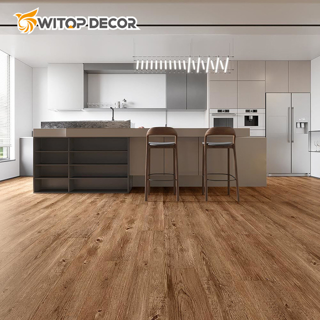 White Oak Grey Color Click Plastic Stone Vinyl Floor in Herringbone Pattern Spc Flooring