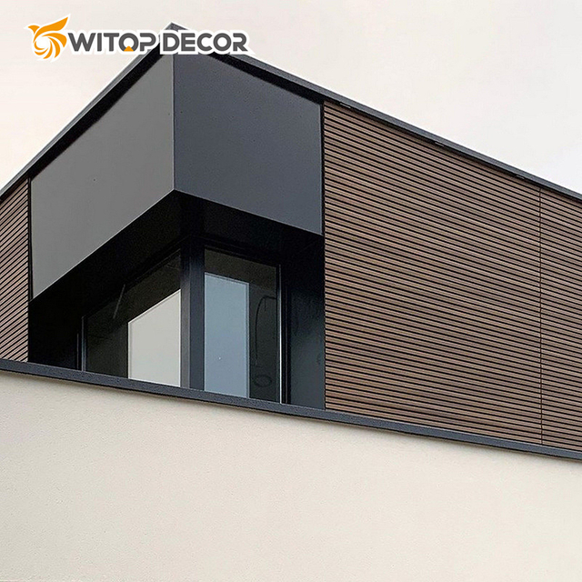 Outdoor Composite Wall Panel PVC Wood Wall Panel Outdoor Co-Extruded Fluted Cladding Panel