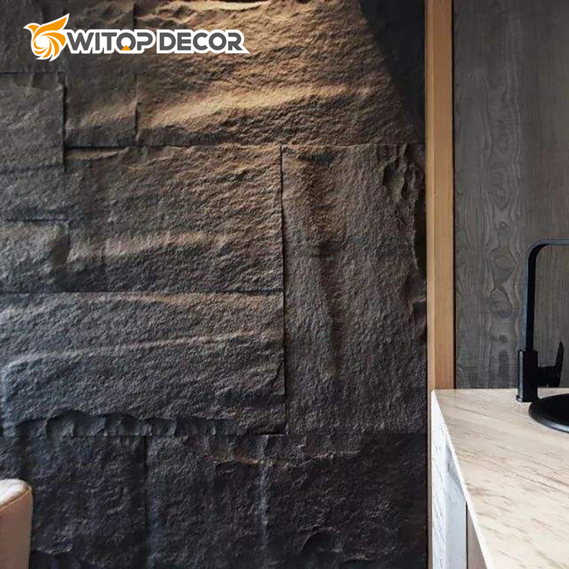 2023 New Material PU Wall Panels Stone PU Faux Stone Panels Polyurethane Columnar Stone