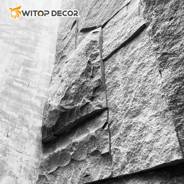 800X2400mm Factory Wholesale Price PU Stone Slab Polyurethane Artificial Stone Wall Big Wall Panel