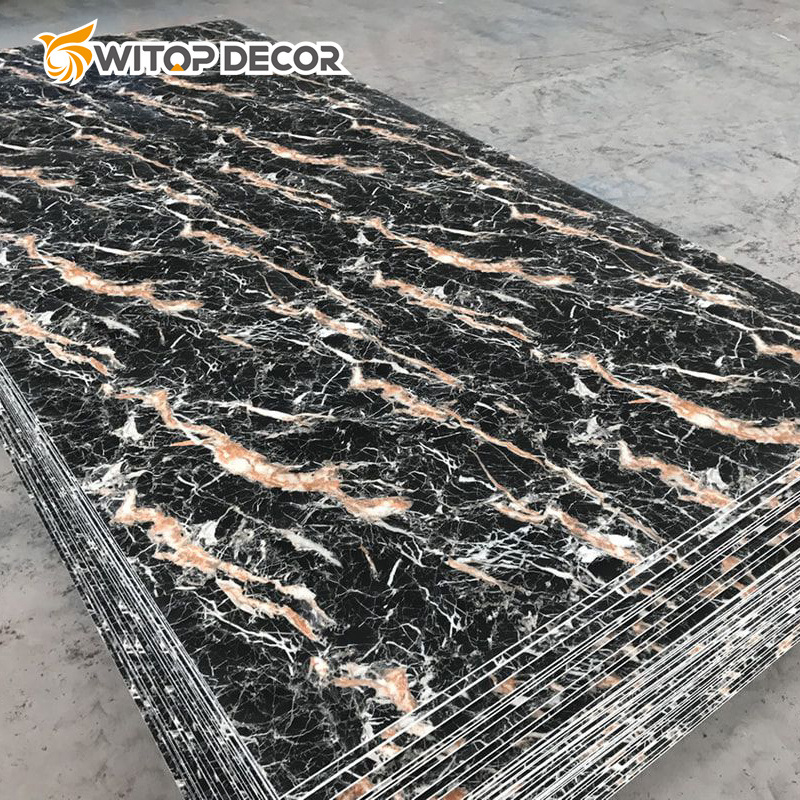 High Glossy PVC Marble Sheet for Interior Wall Decoration Good Quality UV Marble