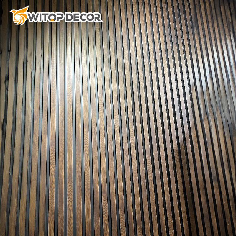 Fire Resistant 200*200mm Grooved Wood Timber Acoustic Paneling for Walls