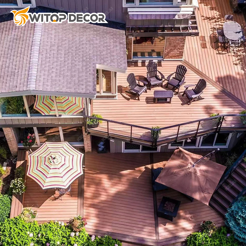 Wood Plastic Engineered Flooring Co-Extrusion Composite WPC No Gap Decking