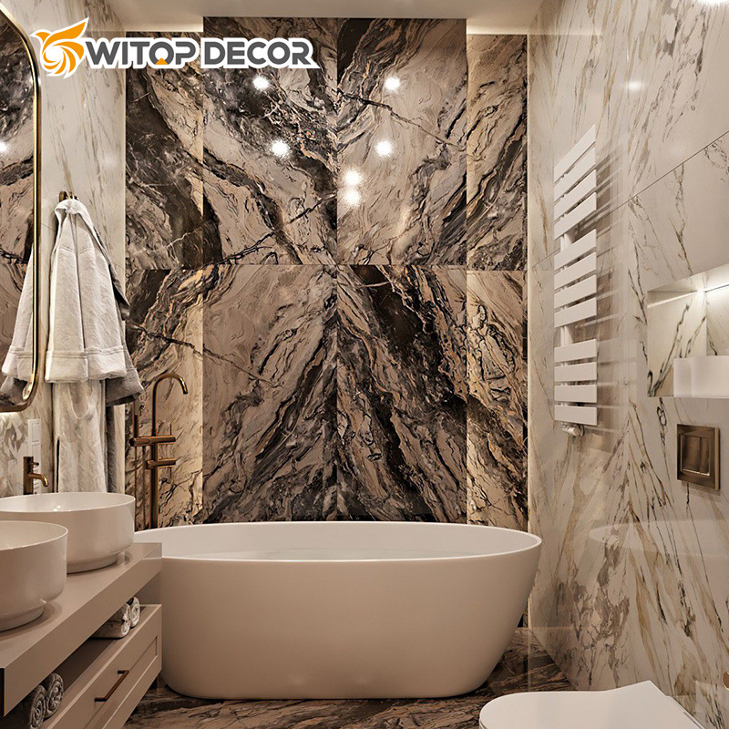 New High Glossy 3D PVC Marble Sheet Wall Panel UV Marble Sheet 3D Designs