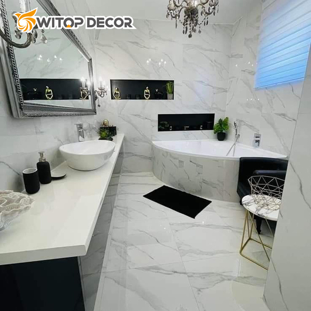 Marble Substitutes for Drywalls Durable 3D Marble Design PVC Sheet Marble UV Board Glitter