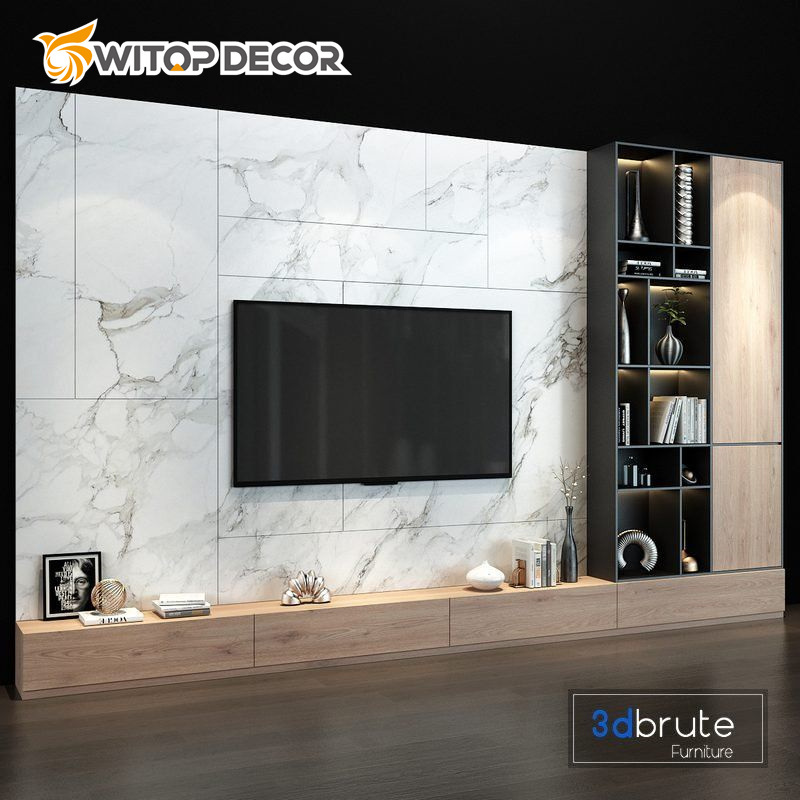 Decorative Hotel Background Plastic UV Decor Sheet 1220*2440mm PVC Marble Wall Panel
